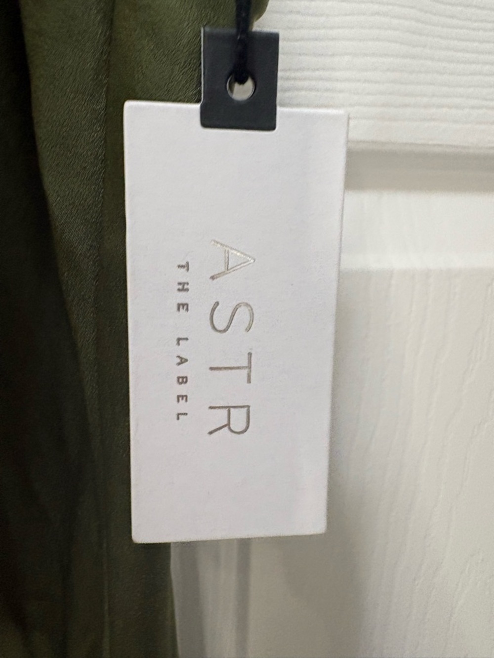 Astr Olive Slip Midi Dress with Side Thigh Slit - Picture 4 of 6